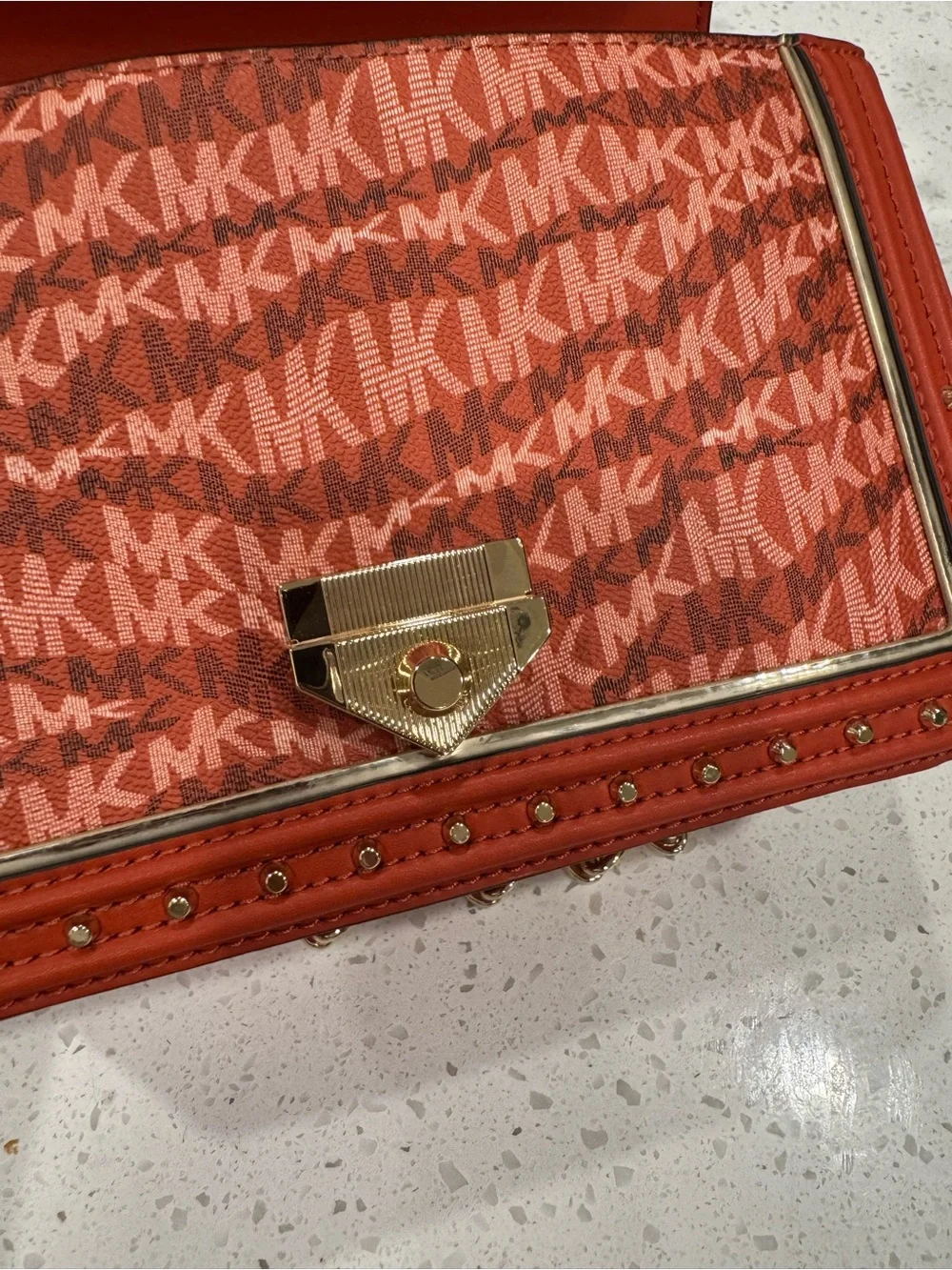 Brand new Michael Kors Red Studded Chain Shoulder Bag